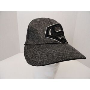 Superman Dark Gray/Black, Fitted Hat, Wool Embroidered Off Center Logo, 115665